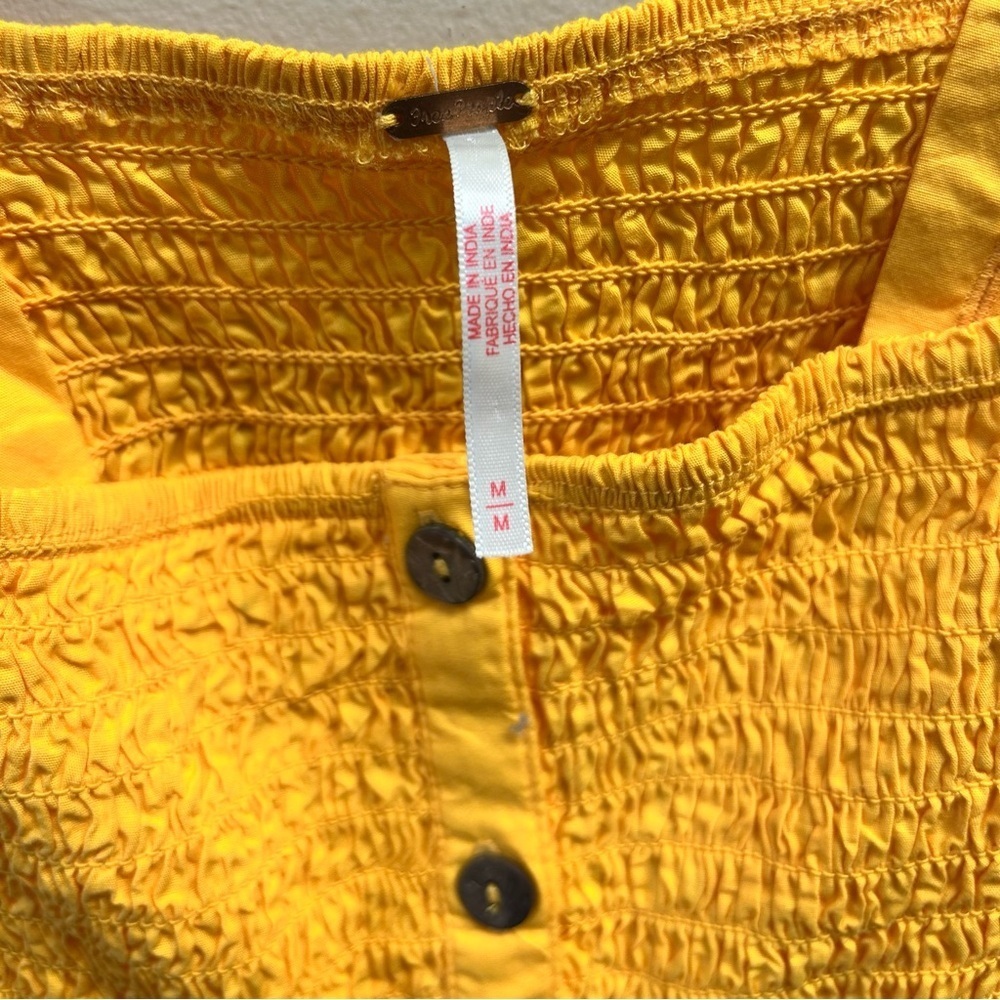 Free People Zola Smocked Button-Front Top - Picture 3 of 4